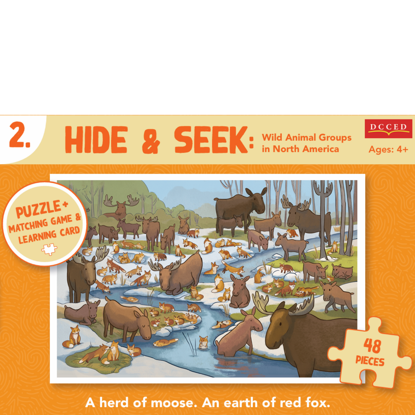 Hide & Seek Moose/Red Fox Puzzle (48 pieces)