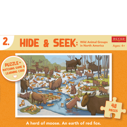 Hide & Seek Moose/Red Fox Puzzle (48 pieces)