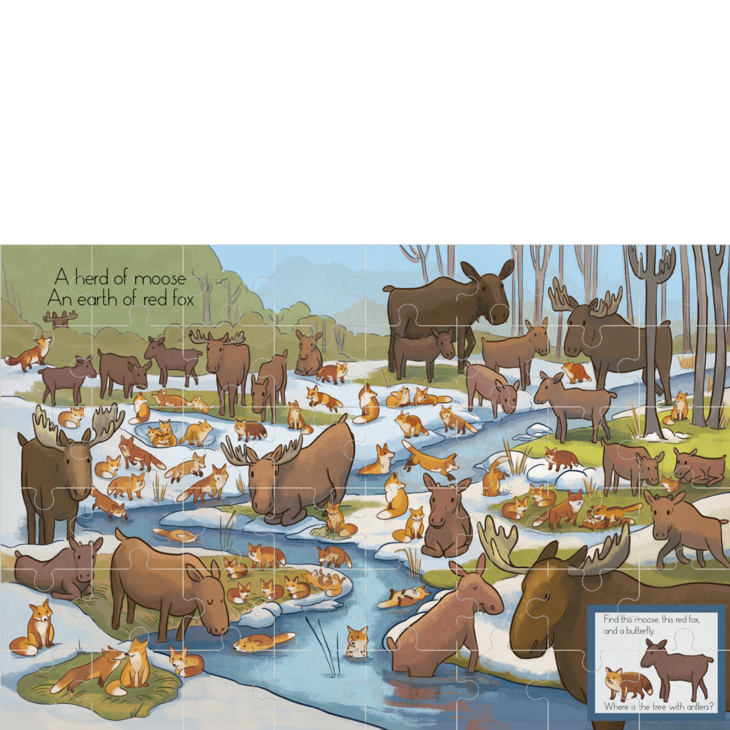 Hide & Seek Moose/Red Fox Puzzle (48 pieces)